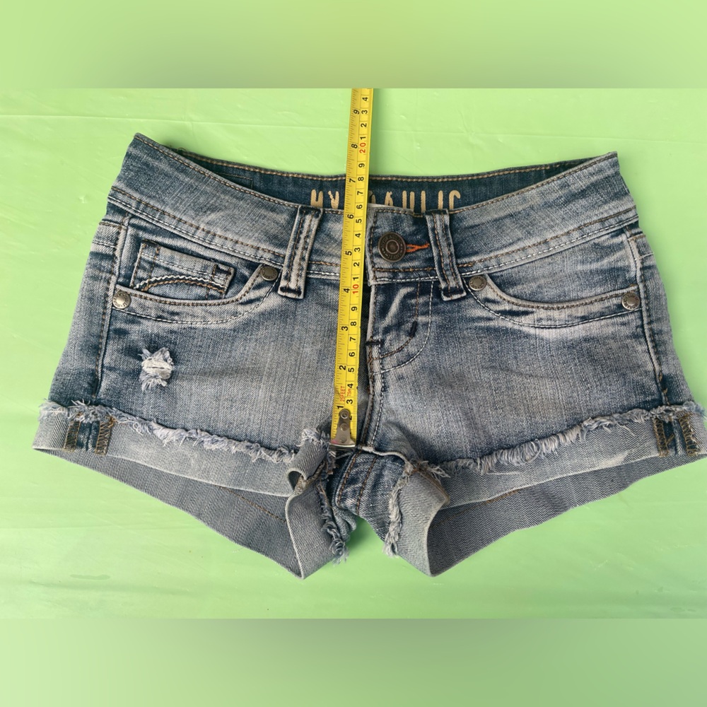 LOW RISE VINTAGE HYDRAULIC Women's Distressed Denim Shorts SIZE 0 JUNIORS - Picture 8 of 12